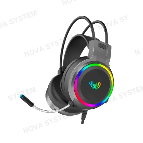 AULA AURICULARES AULA S608 RGB ALAMBRICO 3.5MM USB-A | NEGRO