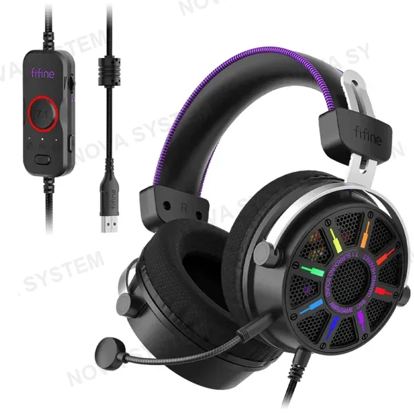 FIFINE AURICULARES FIFINE H19 ALAMBRICO 7.1 USB-A | NEGRO