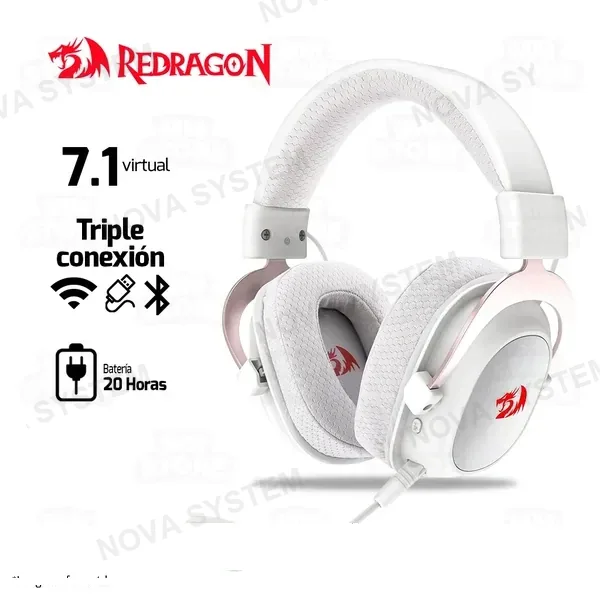 REDRAGON AURICULARES REDRAGON ZEUS PRO RGB H510-PRO INALAMBRICO BT 7.1 | BLANCO