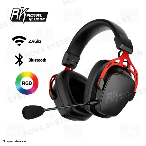 ROYAL KLUDGE AURICULARES ROYAL KLUDGE RK-HG103 RGB DONGLE 2.4 BT 7.1 | NEGRO OPS