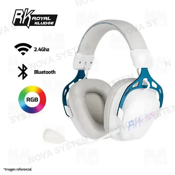 ROYAL KLUDGE AURICULARES ROYAL KLUDGE RK-HG103 RGB DONGLE 2.4 BT 7.1 | BLANCO CYBORG