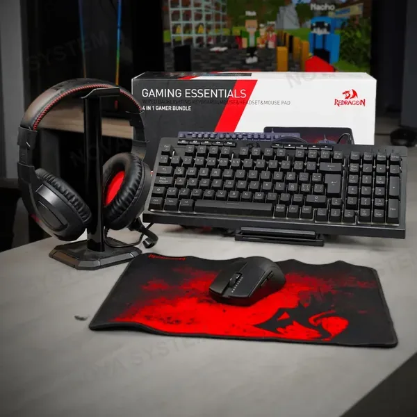 REDRAGON COMBO REDRAGON ESSENTIALS 4 EN 1 S147-SP SHIVA K515 + K1NG M724 + CRONUS H211 + PISCES P016 | NEGRO