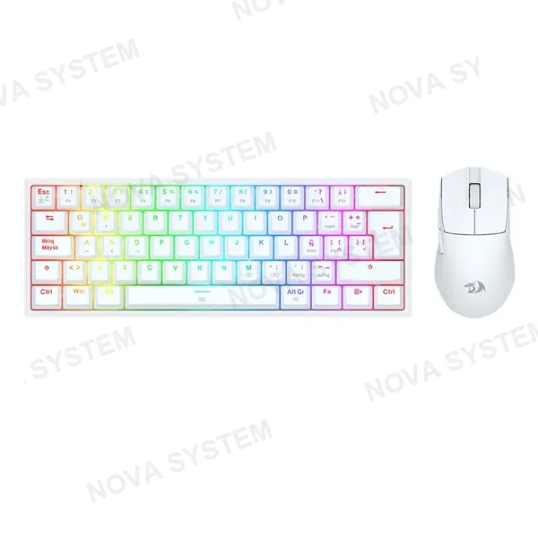 REDRAGON COMBO REDRAGON S143W TECLADO FIZZ SP WIRED + MOUSE M724W | BLANCO