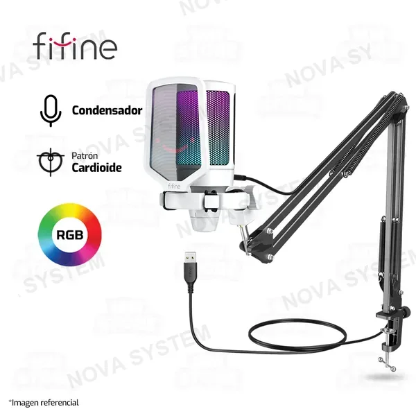 FIFINE MICROFONO FIFINE A6T CON SOPORTE DE BRAZO | BLANCO