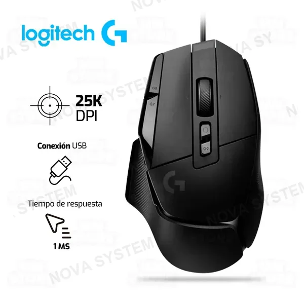 LOGITECH MOUSE LOGITECH G502 HERO ALAMBRICO LIGHTSYNC 16KDPI | NEGRO