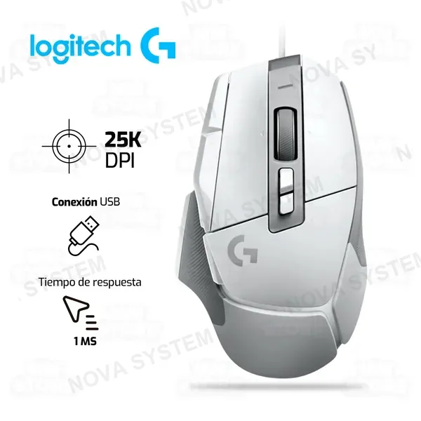 LOGITECH MOUSE LOGITECH G502 X HERO LIGHTFORCE HYBRID 25KDPI | BLANCO