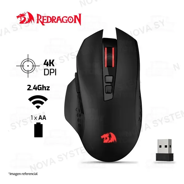 REDRAGON MOUSE REDRAGON GAINER M656 INALAMBRICO DONGLE 4KDPI | NEGRO