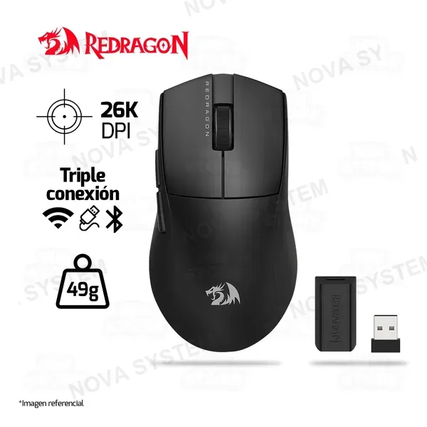 REDRAGON MOUSE REDRAGON K1NG PRO M916 (1K HZ) INALAMBRICO BT USB 26KDPI | NEGRO