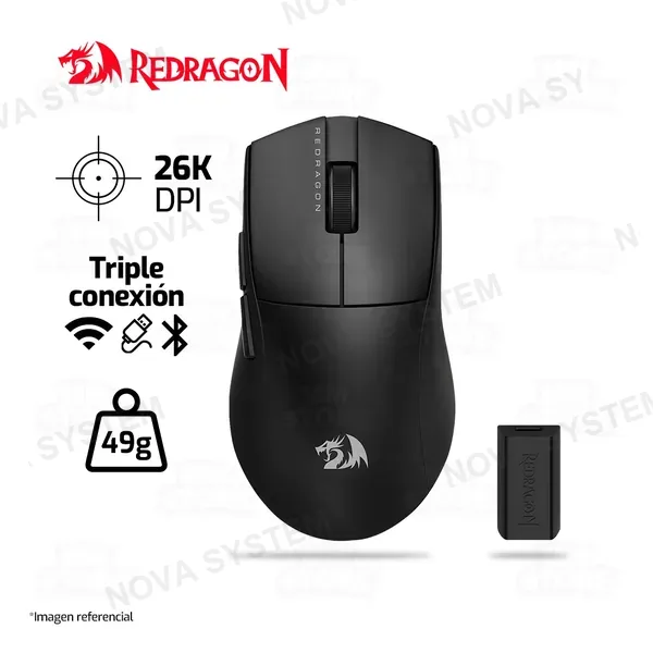 REDRAGON MOUSE REDRAGON K1NG PRO M916 (4K HZ) INALAMBRICO USB 26KDPI | ROSADO