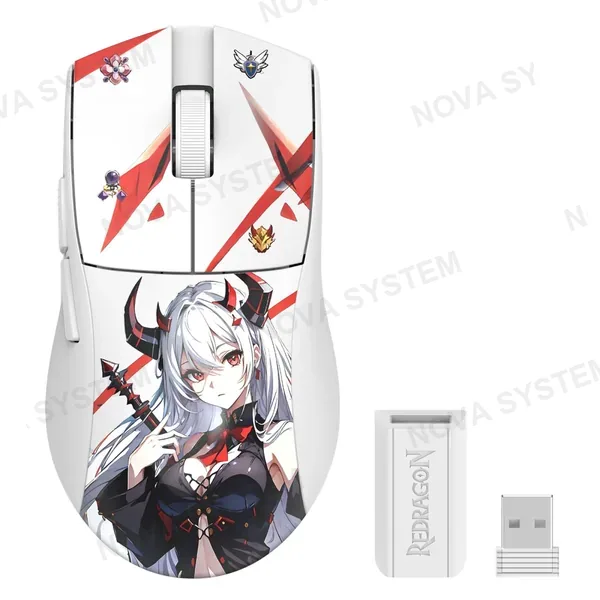 REDRAGON MOUSE REDRAGON K1NG PRO M916AK-PRO (1K HZ) INALAMBRICO BT USB 26KDPI ANIME | BLANCO