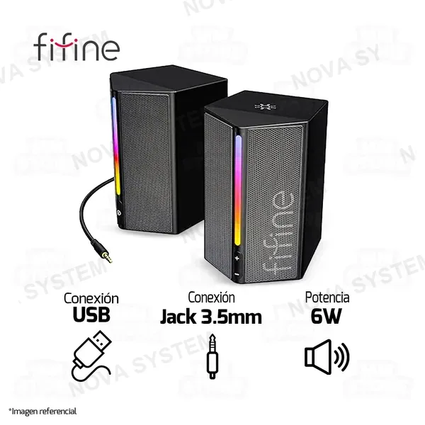 FIFINE PARLANTE FIFINE A20 RGB USB-A 3.5MM NEGRO | NEGRO
