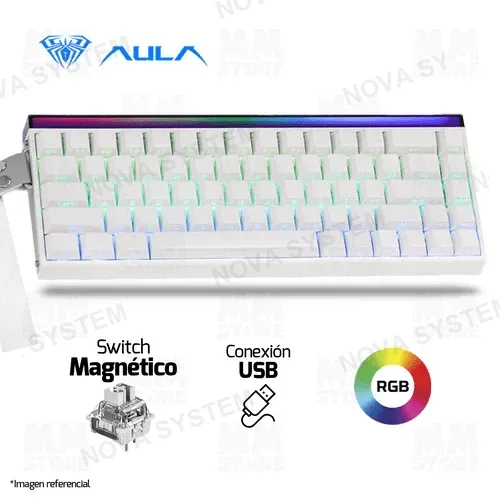 AULA TECLADO MAGNETICO AULA HERO68HE ALAMBRICO 8KHZ US (SW-METEOR MG) | BLACK/RED