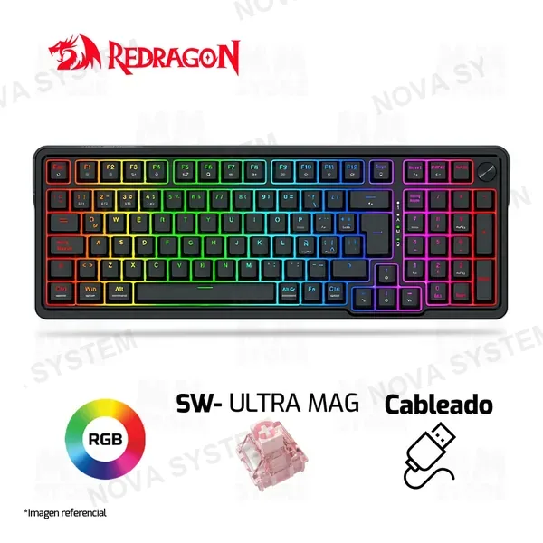 REDRAGON TECLADO MAGNETICO REDRAGON EISA K686 HE RGB ALAMBRICO SP 96% (SW-ULTRA MAG) | NEGRO