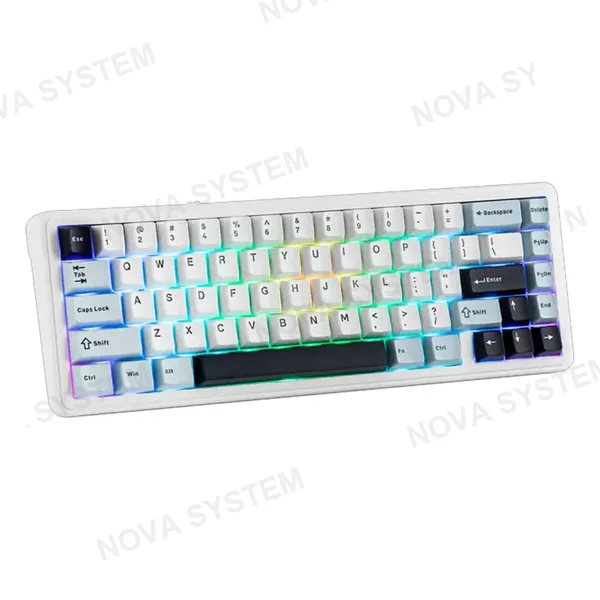 AULA TECLADO MECANICO AULA F65 RGB DONGLE 2.4 BT US (SW-REAPER) | WHITE/BLUE/DARK PURPLE