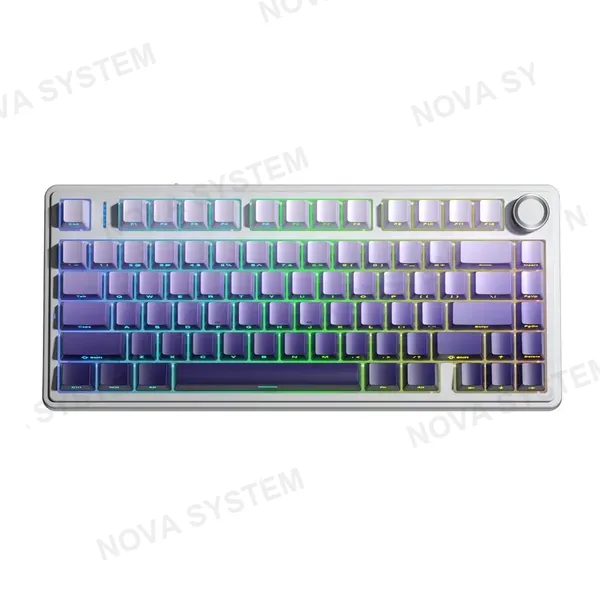 AULA TECLADO MECANICO AULA F75 RGB DONGLE 2.4 BT US (SW-STAR VECTOR) | BLUE/WHITE/PURPLE