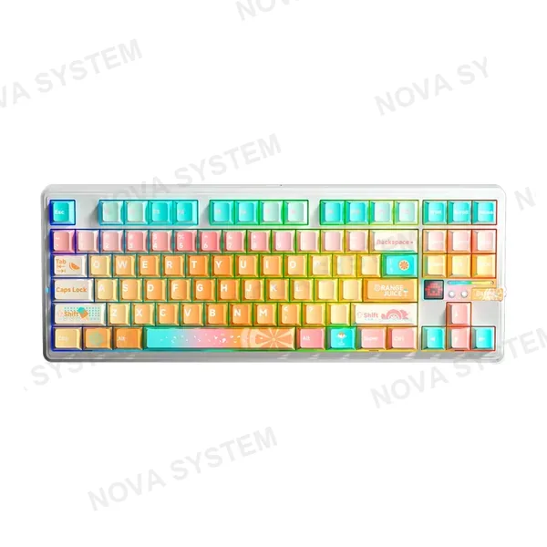 AULA TECLADO MECANICO AULA F87 PRO V2 RGB DONGLE 2.4 BT US (SW-METEOR ICE CREAM) | DYE SUBLIMATED