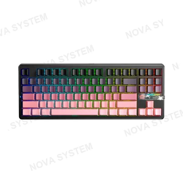 AULA TECLADO MECANICO AULA F87 PRO V2 RGB DONGLE 2.4 BT US (SW-X3) | BLACK FROSTED TRANSPARENT