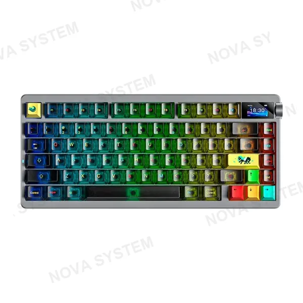 AULA TECLADO MECANICO AULA NOVA75 RGB DONGLE 2.4 BT US (SW-DREAM SAKURA) | NEGRO