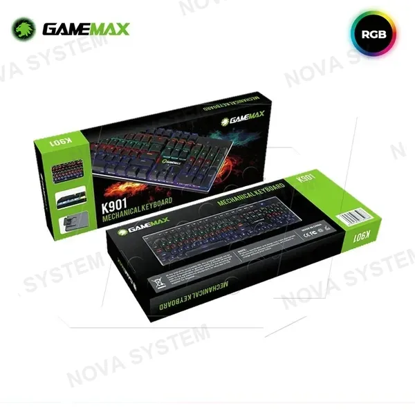 GAMEMAX TECLADO MECANICO GAMEMAX KG901 RGB (SW-AZUL) | NEGRO
