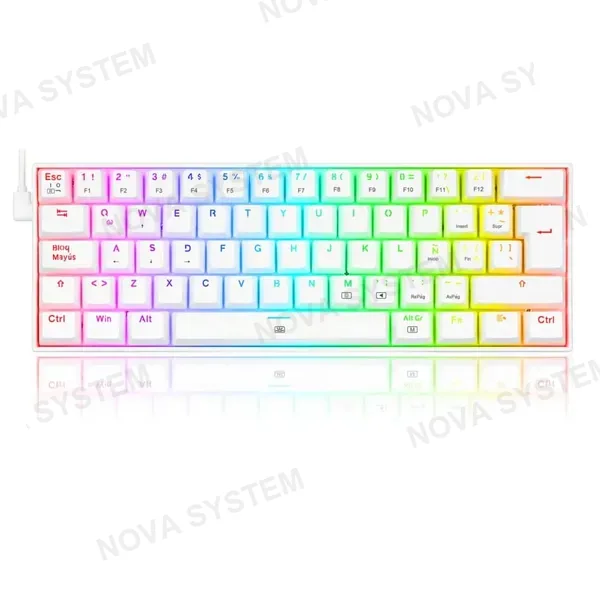 REDRAGON TECLADO MECANICO REDRAGON DRAGONBORN RGB 60% (SW-MARRON) BLANCO | BLANCO