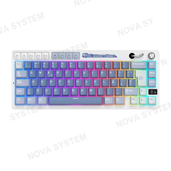 ROYAL KLUDGE TECLADO MECANICO ROYAL KLUDGE RK-M65 INALAMBRICO 2.4 BT (SW-CREAMY) | OCEAN BLUE