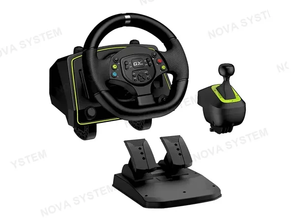 GENIUS VOLANTE CON PEDAL GENIUS GX SPEEDMASTER X2 DUAL MOTOR VIBRATION 1080° PS4 PS3 PC USB