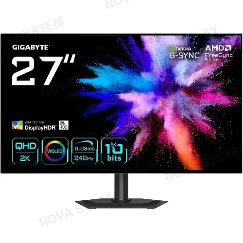 GIGABYTE MONITOR GAMING GIGABYTE OLED GO27Q24G 2K QHD 240HZ 0.03MS