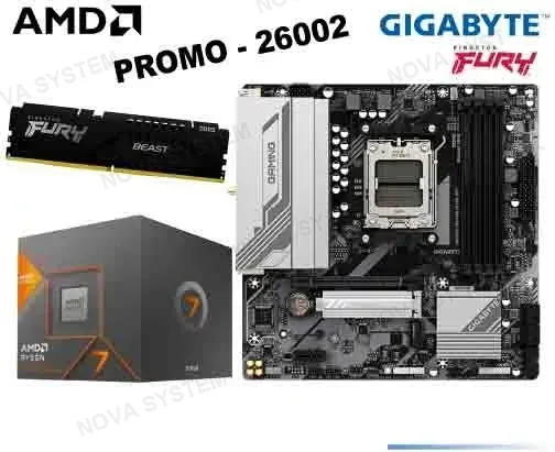 AMD #PROMO26002 - AMD RYZEN 7 8700G OEM (6343) + KINGSTON FURY, 32GB DDR5, 5600MHZ OEM (6348) + GIGABYTE B650M GAMING PLUS WIFI OEM (6344)