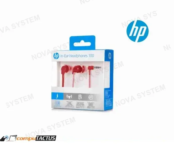 HP AUDIFONOS (PEQUEÑO) HP 100 ROJO IN-EAR
