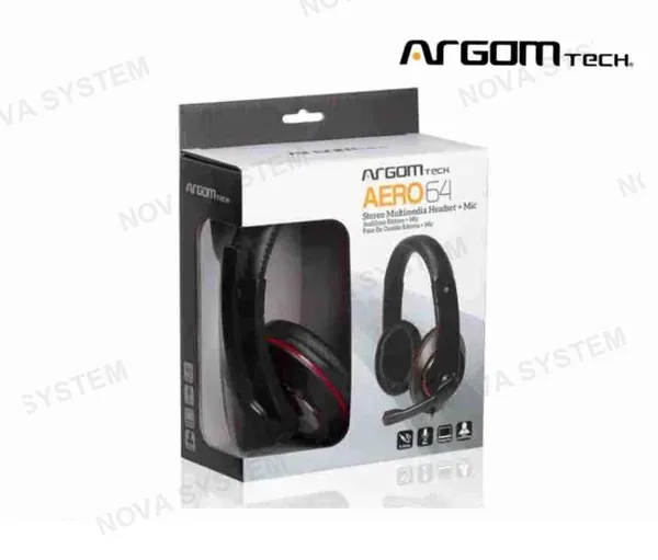 AURICULARES AURICULARES ARGOMTECH AERO 64 NEGRO - BINAURAL - CERRADO - 32OHM - 18HZ A 25KHZ