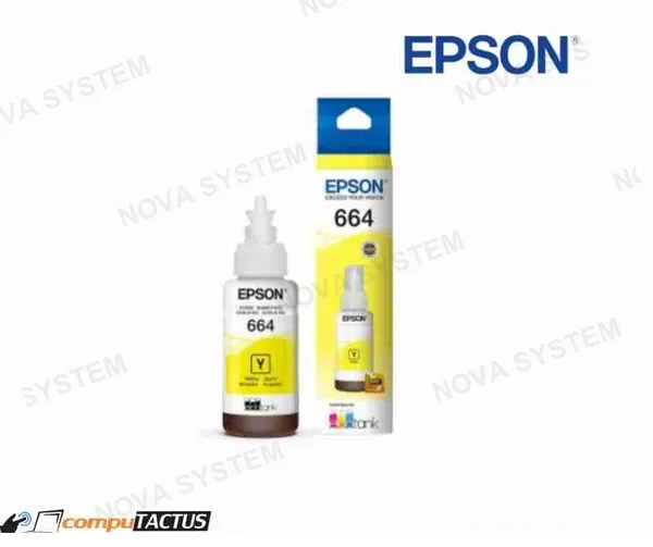 EPSON TINTA EPSON T664 L200, (EN CAJA) YELLOW ORIGINAL EN CAJA, T664 120, 70 ML, COLOR Y AMARILLO