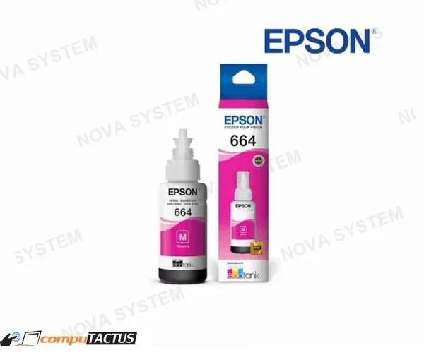 EPSON TINTA EPSON T664 L200, (EN CAJA) MAGENTA ORIGINAL EN CAJA, T664 120, 70 ML, COLOR M ROJO