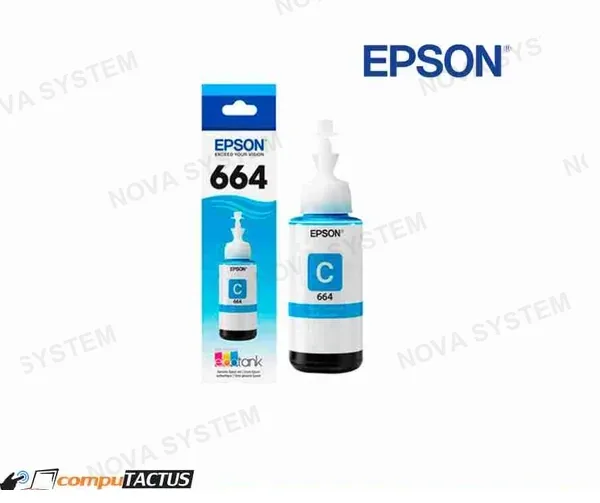 EPSON TINTA EPSON T664 L200, (EN CAJA) CYAN ORIGINAL EN CAJA, 120, 70 ML, COLOR C AZUL