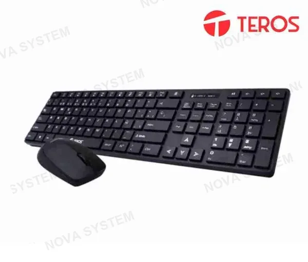 TEROS KIT TECLADO Y MOUSE INALÁMBRICO TEROS TE4070N, 2.4 GHZ, ACABADO ELEGANTE, ESPAÑOL.