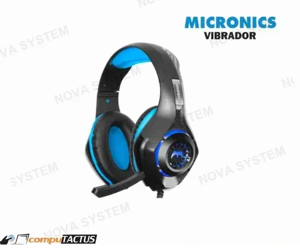 MICRONICS AURICULAR GAMER LED C/MICRO VIBRATOR THERODACTIL MIC HG800V USB MICRONIC