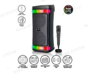 PARLANTE PARLANTE TOWER SOUND SYSTEM RGB BT MIC FM MSD/USB LI-BAT 3.7V BROADWAY 6" EV