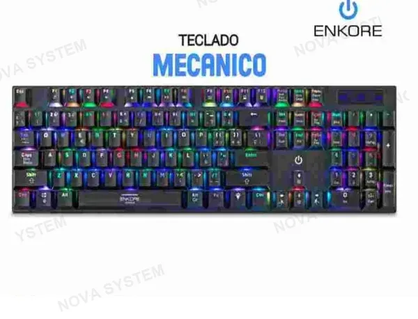 ENKORE TECLADO MECANICO ENKORE ENK1003 ROYALE RGB USB, SWITCH AZUL BLUE