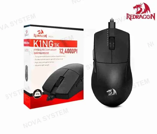 REDRAGON MOUSE REDRAGON K1NG M724 1K HZ BLACK 12,400DPI