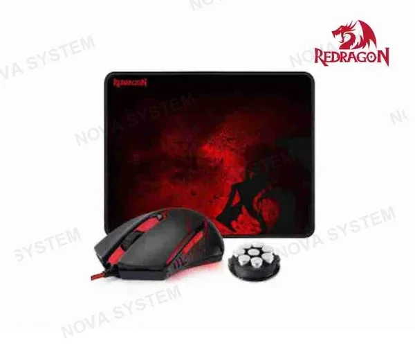 KIT KIT (MOUSE+ PAD) RED DRAGON MOUSE M601WL CENTROPHORUS 3200DPI + MOUSEPAD P016 PISCES P016