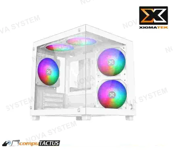 XIGMATEK CASE XIGMATEK AQUA M NANO II ARCTIC (WH, MATX, U3X1 & U2X2, FRONT & LEFT RGB TG, 6 VENTILADORES Z20F ARCTIC REVERSE & 1PC Z20F ARCTIC FAN)