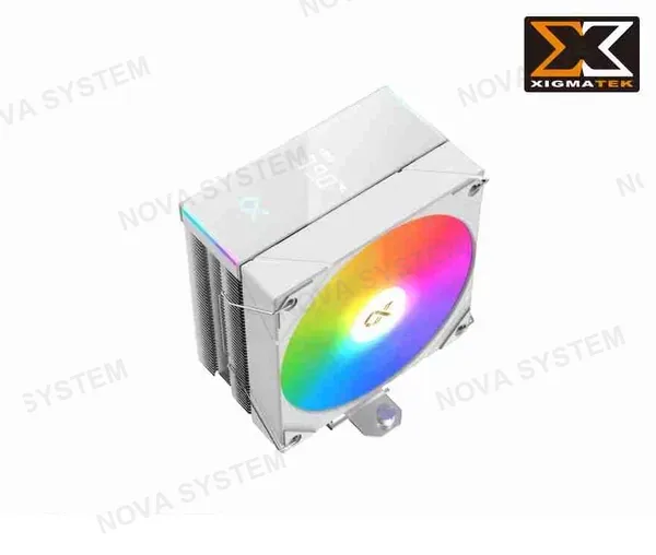 XIGMATEK COOLER DE PROCESADOR XIGMATEK, AK4 DIGITAL ARCTIC, (WH) PANTALLA DIGITAL LED,VENTILADOR ARGB PWM 12CM, CONTROL ARGB MINI PLACA POSTERIOR DE ACERO REFO