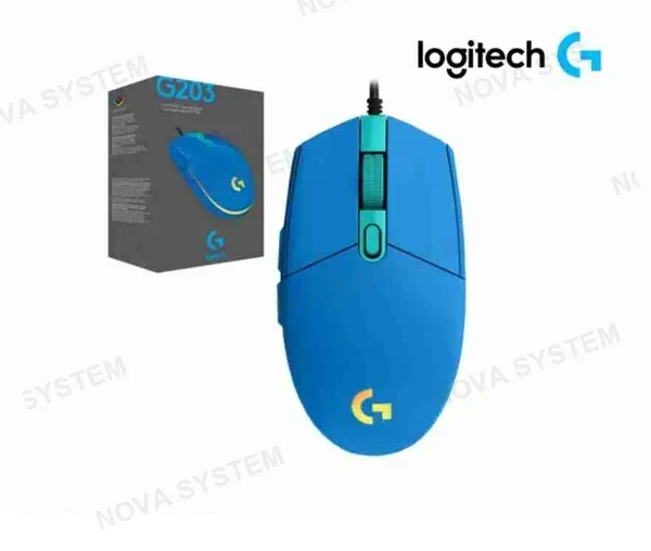 LOGITECH MOUSE GAMER LOGITECH G203 RGB (BLUE) LIGHTSYNC, 8000 DPI, 6 BOTONES, 1000 HZ.( 910-005792)