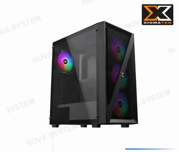 XIGMATEK CASE XIGMATEK, BLADE, (BK) ATX. PANEL MALLA, VIDRIO TEMPLADO, 4 VENTILADORES ARGB 12CM CONTROLADOR ARGB X20C, 1USB 3.0, 2USB 2.0, (SIN FUENTE)