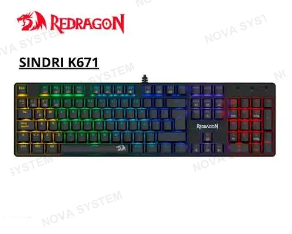 REDRAGON TECLADO GAMER REDRAGON SINDRI K671 CABLEADO ESPAÑOL - RED SWITCH RAINBOW