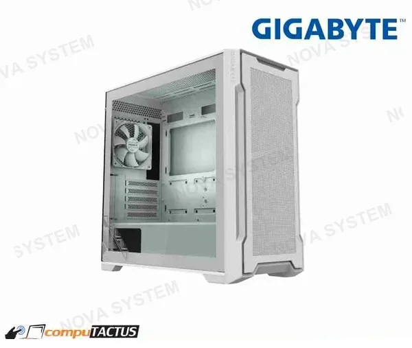 GIGABYTE CASE GAMER GIGABYTE C102 GLASS ICE GB-C102GI S/F WHITE, VIDRIO TEMPLADO 2 COOLER FAN USB 3.
