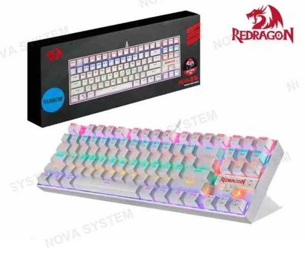 TECLADO TECLADO MECANICO RED DRAGON KUMARA WHITE (RAINBOW) SP SWITCH RED OUTEMU RED, (K552-KR-SP WHITE) BLANCO
