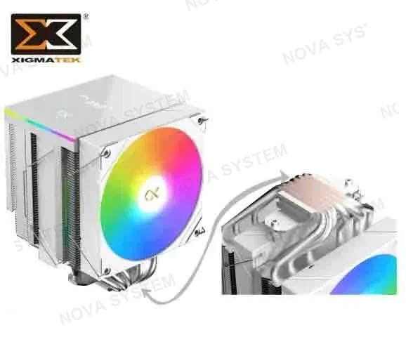 XIGMATEK COOLER DE PROCESADOR XIGMATEK AK6 DUAL DIGITAL ARCTIC (WH) ARGB & DIGITAL LED 2PCS ARGB PWM FAN, MINI ARGB LED (5851)