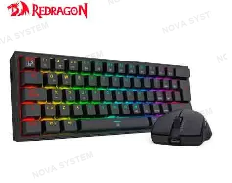 REDRAGON KIT GAMER REDRAGON S143 TECLADO K617RGB FIZZ SP (ESPAÑOL CABLEADO) + MOUSE M724 BLACK