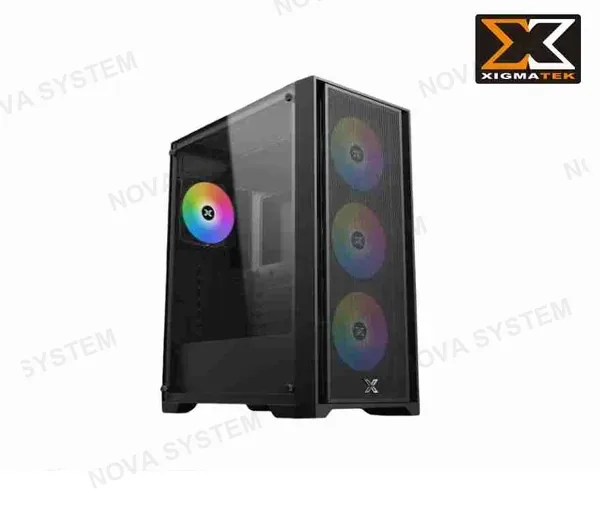 XIGMATEK CASE XIGMATEK, GAMING X II, (BK) EATX. PANEL FRONTAL MALLA, VIDRIO LATERAL TEMPLADO, 4 VENTILADORES ARGB 12CM CONTROLADOR ARGB Z20A, 1USB 3.0, 2USB 2.