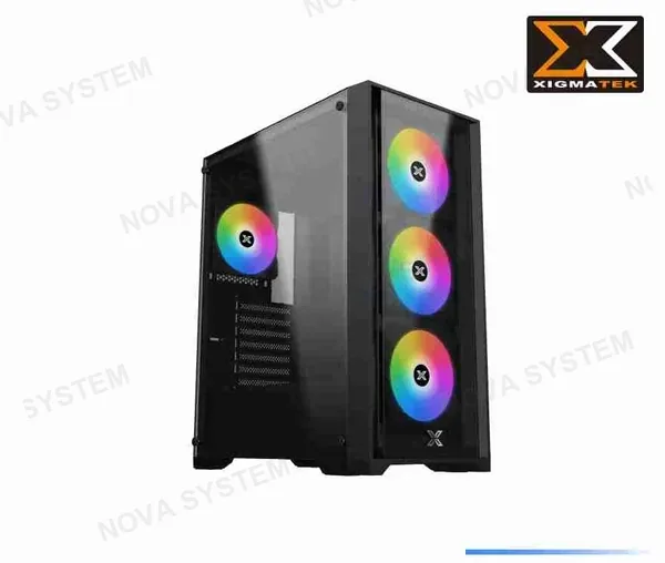 XIGMATEK CASE XIGMATEK, QUANTUM, (BK) EATX. PANEL FRONTAL Y LATERAL VIDRIO TEMPLADO, 4 VENTILADORES ARGB 12CM CONTROLADOR ARGB Z20A, 1USB 3.0, 2USB 2.